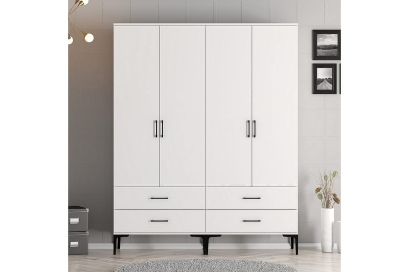 Garderobe Kumsal 160 cm - Hvit - Oppbevaring - Garderober & garderobesystem