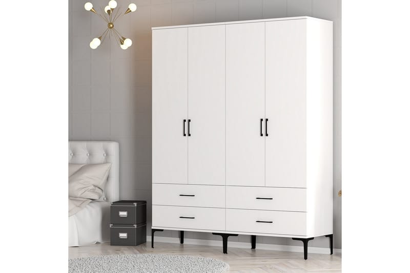 Garderobe Kumsal 160 cm - Hvit - Oppbevaring - Garderober & garderobesystem