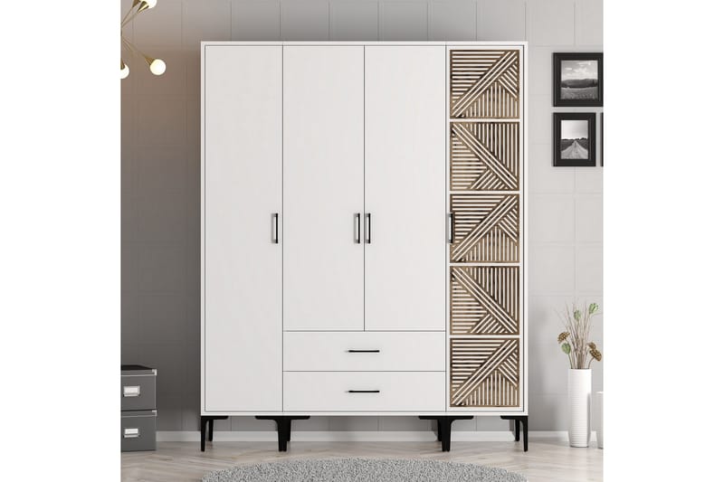 Garderobe Kumsal 160 cm - Hvit - Oppbevaring - Garderober & garderobesystem