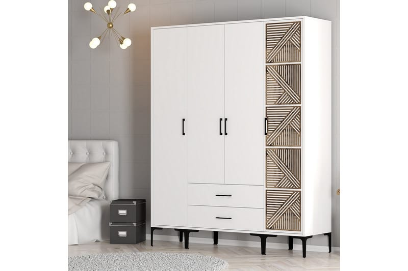 Garderobe Kumsal 160 cm - Hvit - Oppbevaring - Garderober & garderobesystem