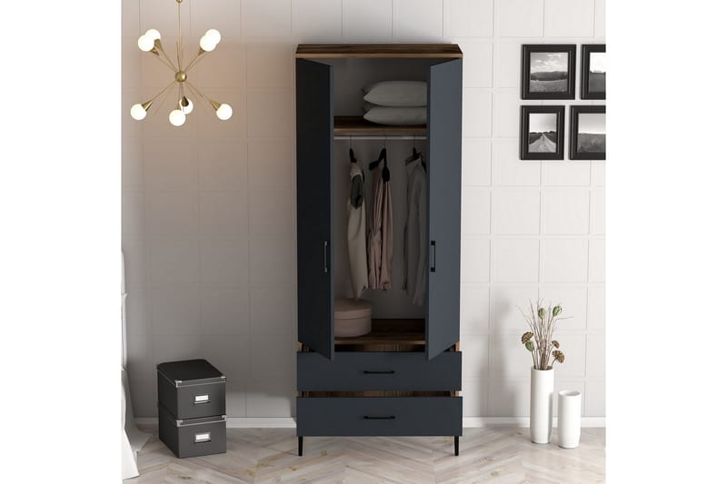 Garderobe Kumsal 80 cm - Antrasitt - Oppbevaring - Garderober & garderobesystem