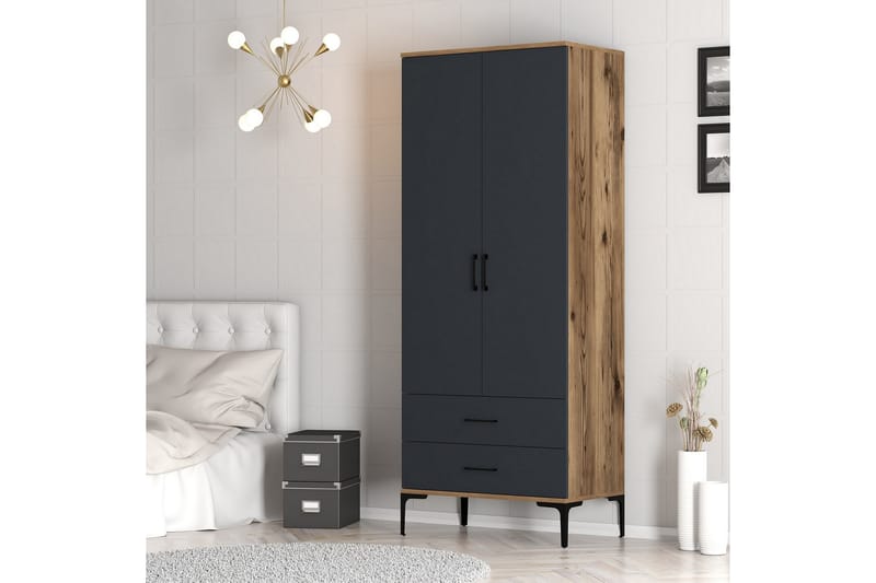 Garderobe Kumsal 80 cm - Antrasitt - Oppbevaring - Garderober & garderobesystem