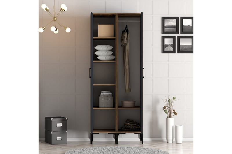 Garderobe Kumsal 80 cm - Antrasitt - Oppbevaring - Garderober & garderobesystem