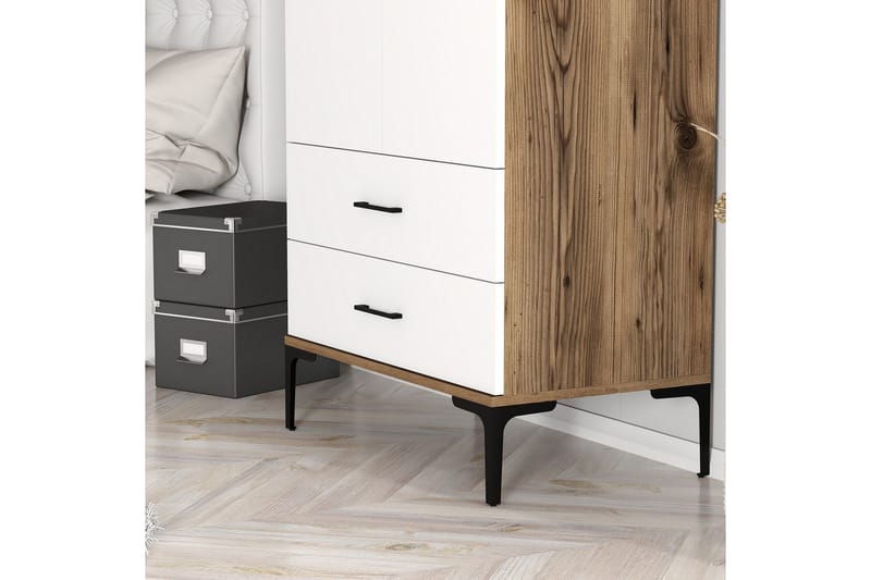 Garderobe Kumsal 80 cm - Brun/Hvit - Oppbevaring - Garderober & garderobesystem