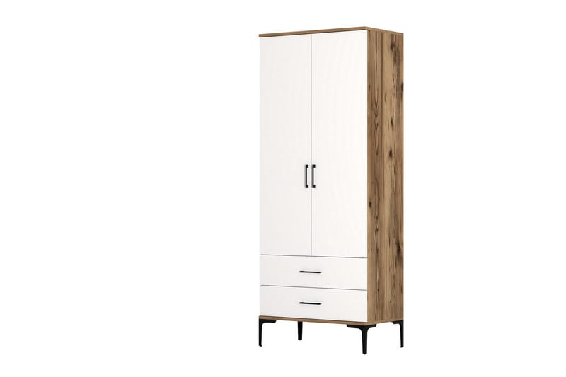 Garderobe Kumsal 80 cm - Brun/Hvit - Oppbevaring - Garderober & garderobesystem