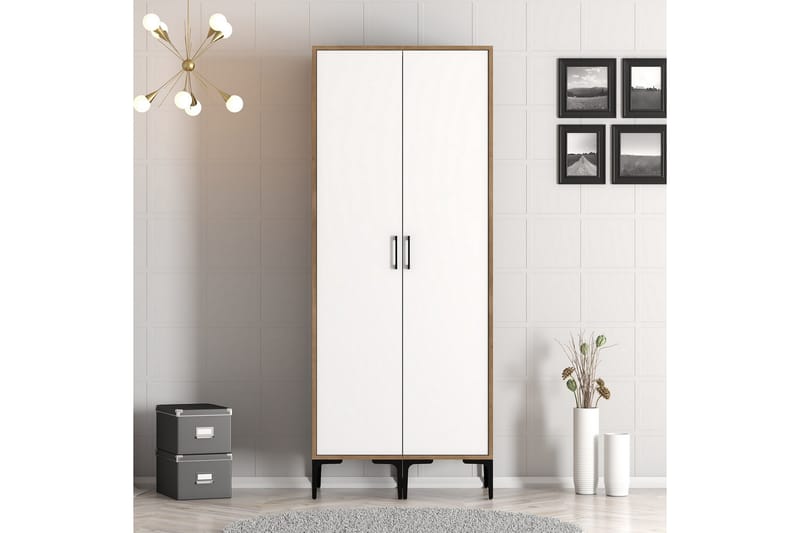 Garderobe Kumsal 80 cm - Brun/Hvit - Oppbevaring - Garderober & garderobesystem