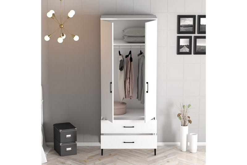 Garderobe Kumsal 80 cm - Hvit - Oppbevaring - Garderober & garderobesystem