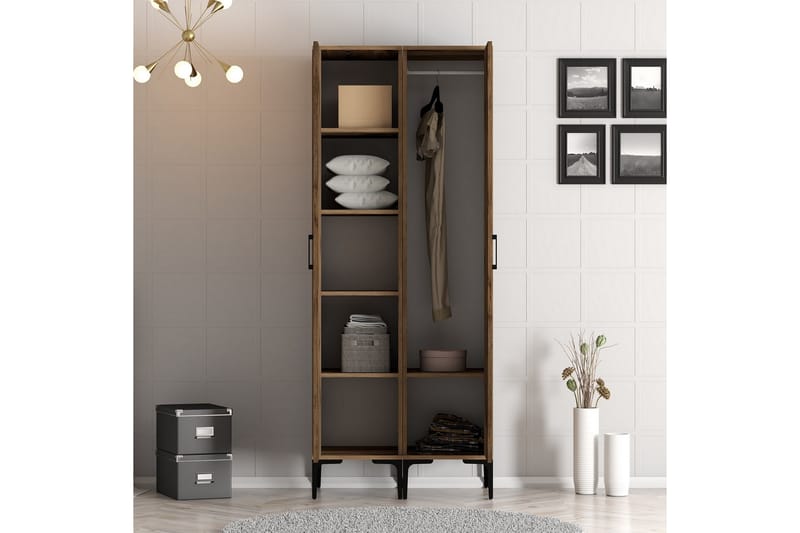 Garderobe Kumsal 80 cm - Valnøtt - Oppbevaring - Garderober & garderobesystem