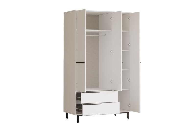 Garderobe Liyakat 112,2 cm - Hvit - Oppbevaring - Garderober & garderobesystem