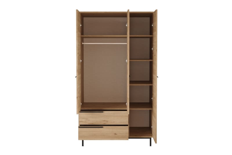 Garderobe Liyakat 112,2 cm - Valnøtt - Oppbevaring - Garderober & garderobesystem