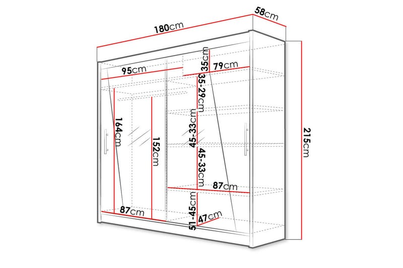 Garderobe London - Hvit - Oppbevaring - Garderober & garderobesystem