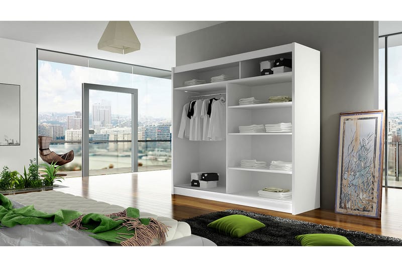 Garderobe London LED-belysning - Svart - Oppbevaring - Garderober & garderobesystem