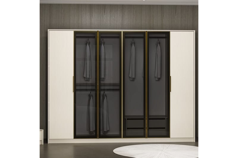 Garderobe Luxe 270 cm - Gull/Hvit - Oppbevaring - Garderober & garderobesystem