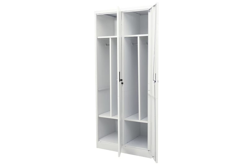 Garderobe lysegrå 80x50x180 cm stål - Grå - Oppbevaring - Garderober & garderobesystem