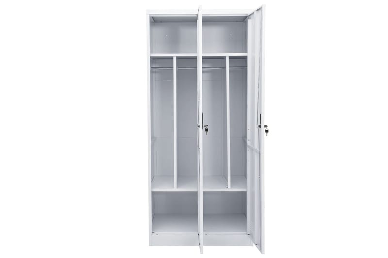 Garderobe lysegrå 80x50x180 cm stål - Grå - Oppbevaring - Garderober & garderobesystem