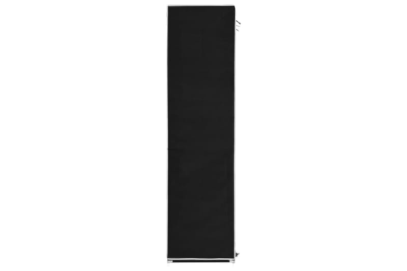 Garderobe med skap og stenger svart 150x45x175 cm stoff - Svart - Oppbevaring - Garderober & garderobesystem