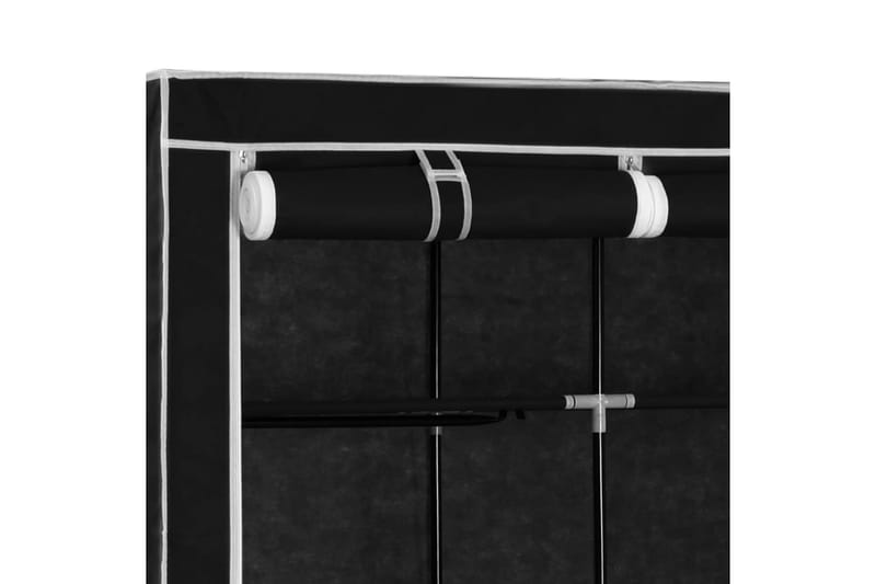 Garderobe med skap og stenger svart 150x45x175 cm stoff - Svart - Oppbevaring - Garderober & garderobesystem