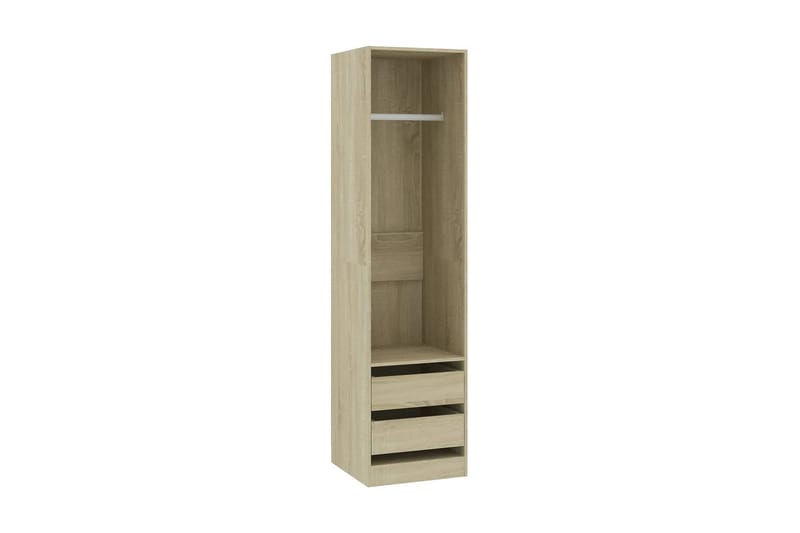 Garderobe med skuffer sonoma eik 50x50x200 cm sponplate - Brun - Oppbevaring - Garderober & garderobesystem