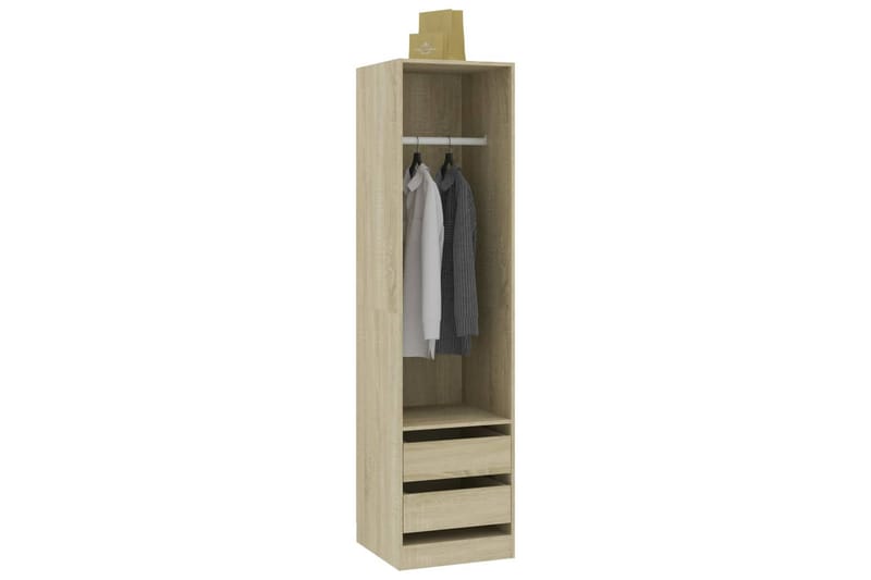 Garderobe med skuffer sonoma eik 50x50x200 cm sponplate - Brun - Oppbevaring - Garderober & garderobesystem