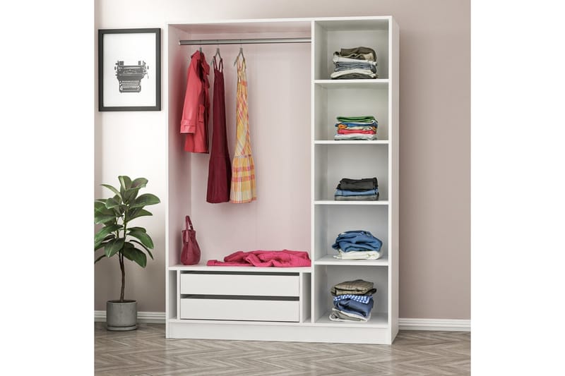 Garderobe med Speil Cambrian - Beige - Oppbevaring - Garderober & garderobesystem