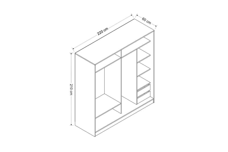 Garderobe med Speil Cambrian - Brun - Oppbevaring - Garderober & garderobesystem