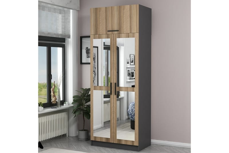 Garderobe med Speil Cambrian - Eik - Oppbevaring - Garderober & garderobesystem