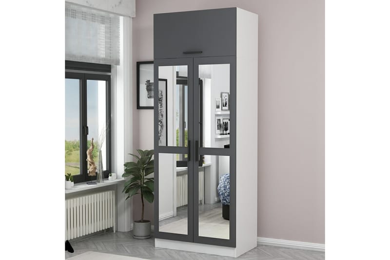 Garderobe med Speil Cambrian - Hvit - Oppbevaring - Garderober & garderobesystem