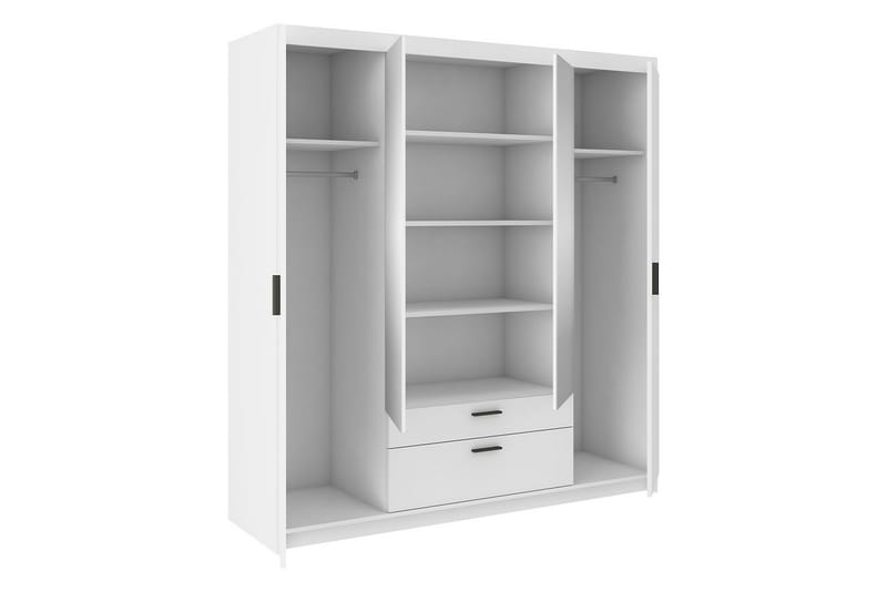 Garderobe med Speil Sveaborg 53x190x176,3 cm - Hvit - Oppbevaring - Garderober & garderobesystem