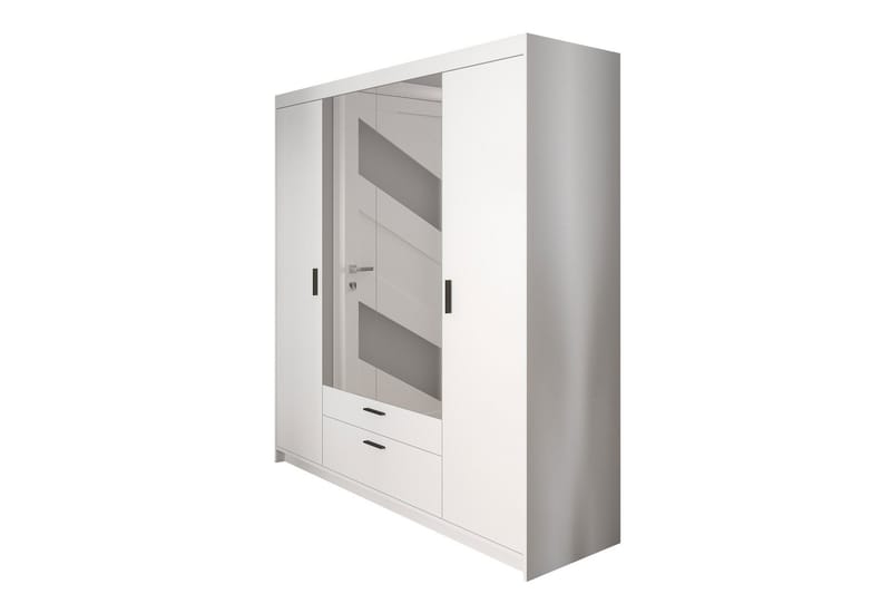 Garderobe med Speil Sveaborg 53x190x176,3 cm - Hvit - Oppbevaring - Garderober & garderobesystem