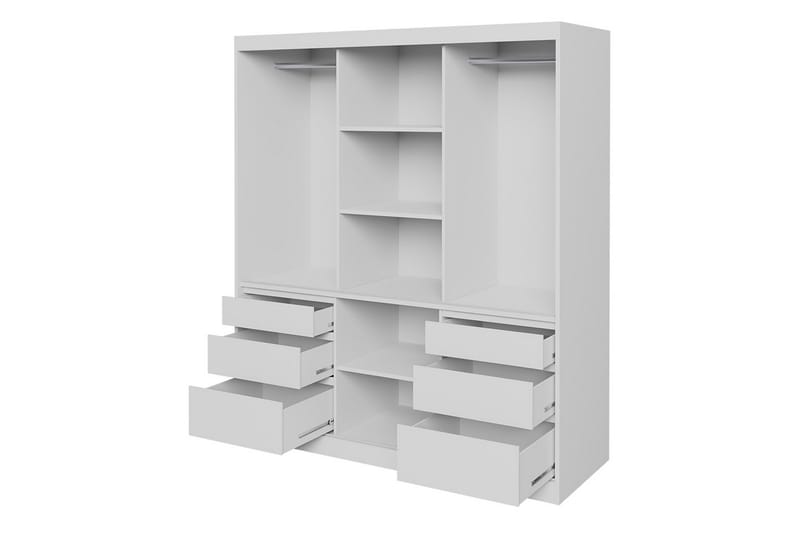 Garderobe med Speil Thiote 180x216x65 cm - Svart - Oppbevaring - Garderober & garderobesystem