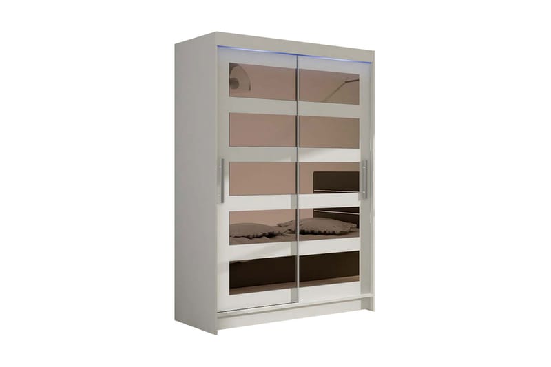 Garderobe Miami 120x58x200 cm - Beige / Hvit - Oppbevaring - Garderober & garderobesystem