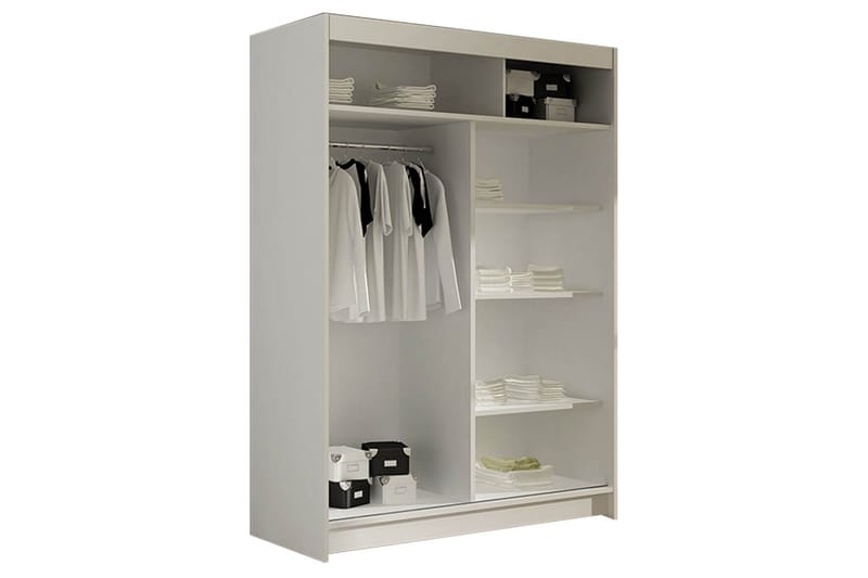 Garderobe Miami 120x58x200 cm - Beige / Hvit - Oppbevaring - Garderober & garderobesystem