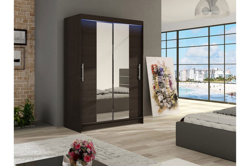 Garderobe Miami 120x58x200 cm - Beige - Oppbevaring - Garderober & garderobesystem