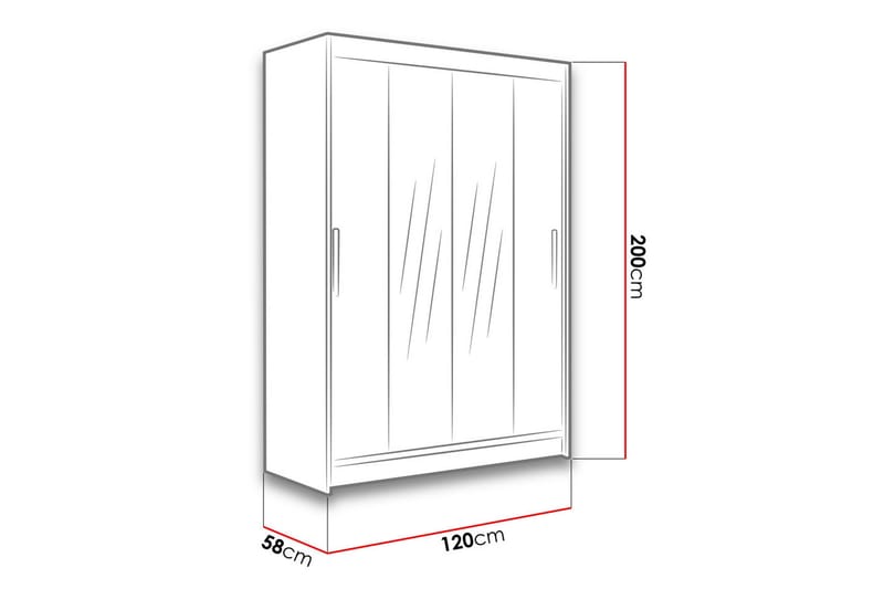 Garderobe Miami 120x58x200 cm - Beige - Oppbevaring - Garderober & garderobesystem