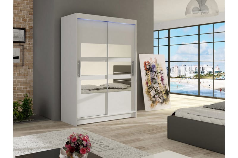 Garderobe Miami 120x58x200 cm - Hvit - Oppbevaring - Garderober & garderobesystem