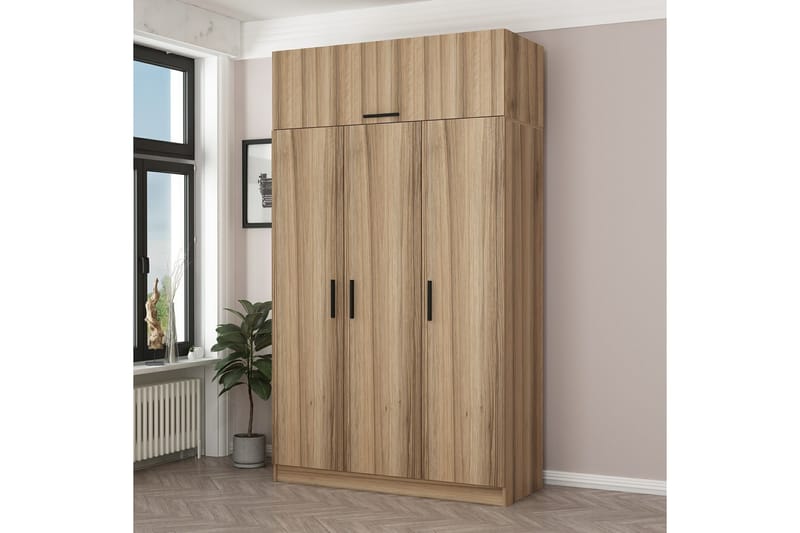 Garderobe Minar 135 cm - Brun - Oppbevaring - Garderober & garderobesystem