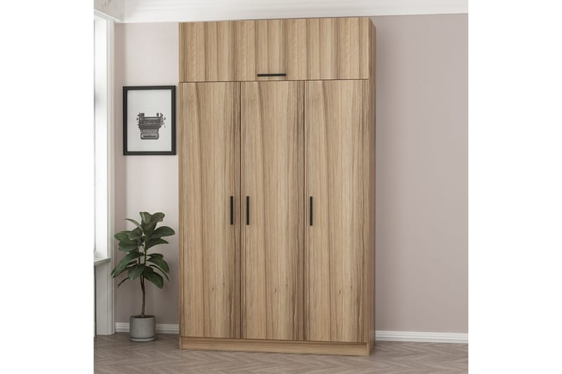 Garderobe Minar 135 cm - Brun - Oppbevaring - Garderober & garderobesystem