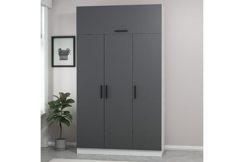 Garderobe Minar 135 cm - Grå/Hvit - Oppbevaring - Garderober & garderobesystem