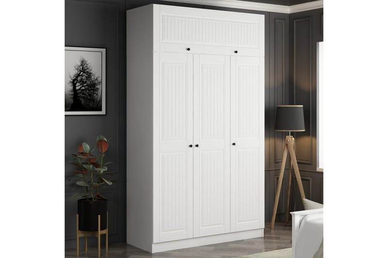 Garderobe Minar 135 cm - Hvit - Oppbevaring - Garderober & garderobesystem