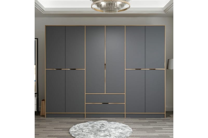 Garderobe Munna 270 cm - Antrasitt - Oppbevaring - Garderober & garderobesystem