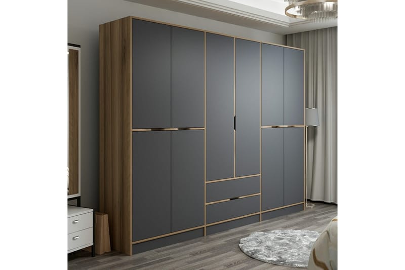 Garderobe Munna 270 cm - Antrasitt - Oppbevaring - Garderober & garderobesystem