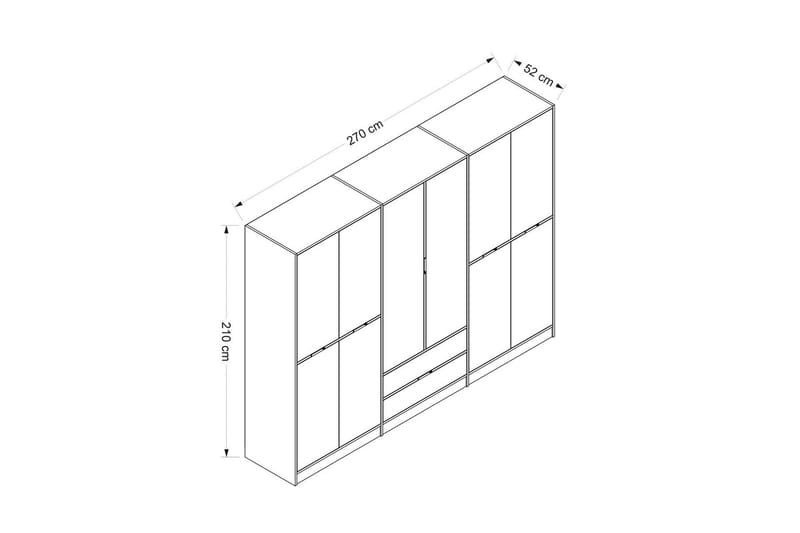 Garderobe Munna 270 cm - Antrasitt - Oppbevaring - Garderober & garderobesystem