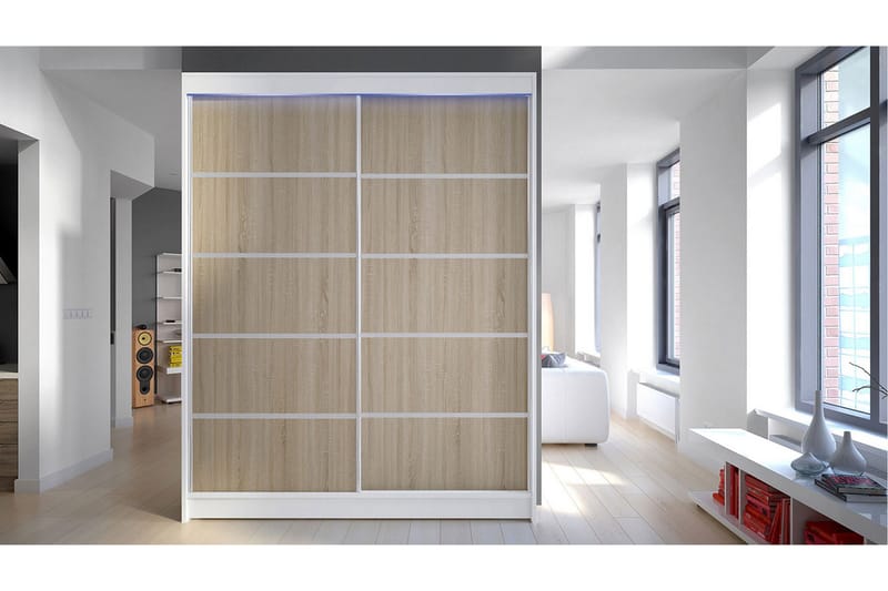 Garderobe Richmond 150x200 cm - Brun/Hvit - Oppbevaring - Garderober & garderobesystem