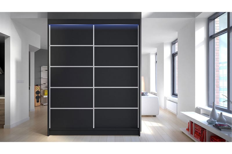 Garderobe Richmond 150x200 cm - Svart - Oppbevaring - Garderober & garderobesystem