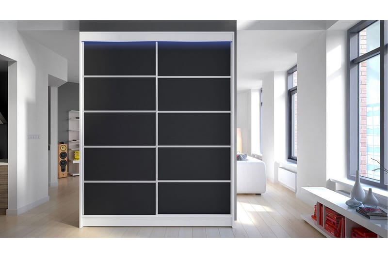 Garderobe Richmond 150x200 cm - Svart/Hvit - Oppbevaring - Garderober & garderobesystem