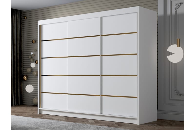 Garderobe Samisia 250x215 cm - Hvit - Oppbevaring - Garderober & garderobesystem