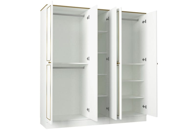 Garderobe Soderup 175 cm - Hvit|Gull - Oppbevaring - Garderober & garderobesystem