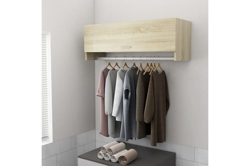 Garderobe sonoma eik 100x32,5x35 cm sponplate - Brun - Oppbevaring - Garderober & garderobesystem