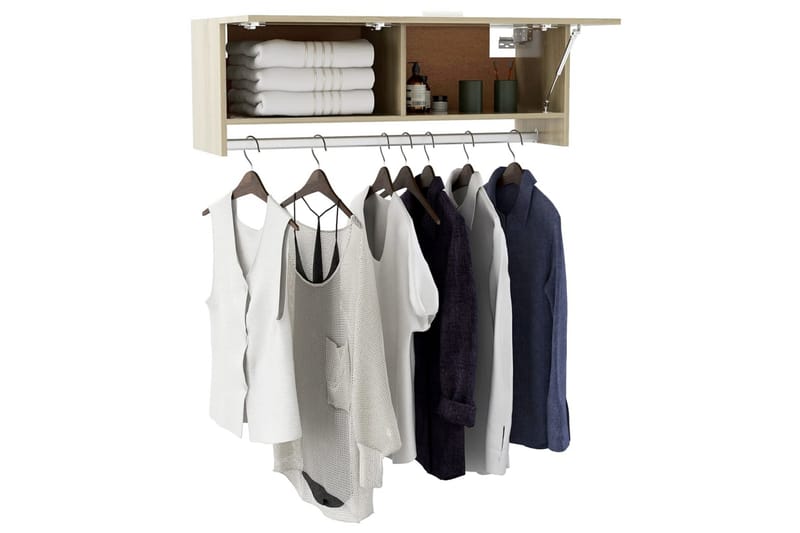 Garderobe sonoma eik 100x32,5x35 cm sponplate - Brun - Oppbevaring - Garderober & garderobesystem