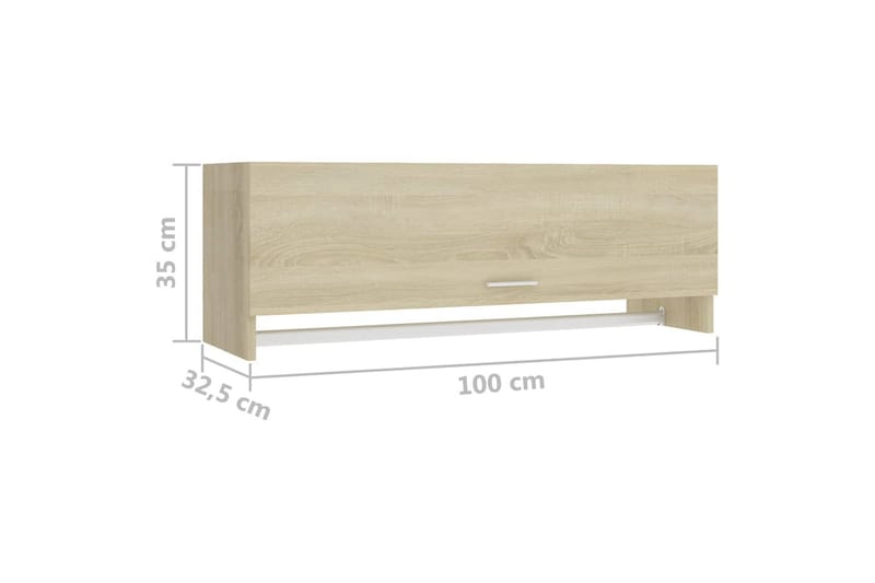 Garderobe sonoma eik 100x32,5x35 cm sponplate - Brun - Oppbevaring - Garderober & garderobesystem